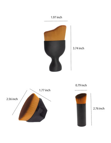Set de Brochas de Maquillaje XUFAN - 3 Piezas para Base y Corrector