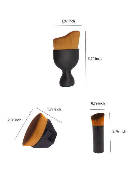 Set de Brochas de Maquillaje XUFAN - 3 Piezas para Base y Corrector