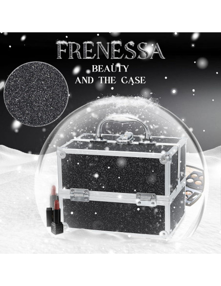 Estuche de Maquillaje Portátil Frenessa Negro 22.5x16x17 cm Estuche de Maquillaje Portátil Frenessa Negro 22.5x16x17 cm