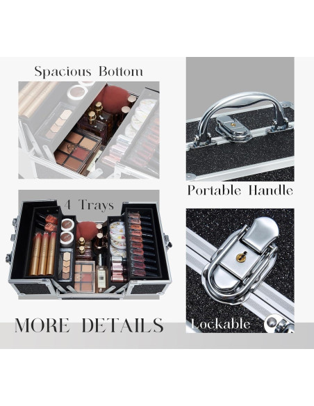 Estuche de Maquillaje Portátil Frenessa Negro 22.5x16x17 cm Estuche de Maquillaje Portátil Frenessa Negro 22.5x16x17 cm