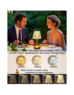 Lámpara de Mesa Inalámbrica Dorada 5000mAh LamparaDecor 2