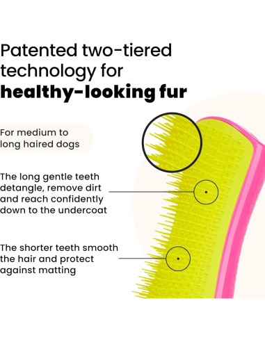 Cepillo Desenredante Pet Teezer Tangle Teezer Grande Rosa Amarillo