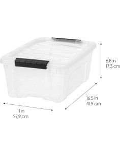 Bins de Almacenamiento IRIS USA 4-Pack 12.3L Apilables 2