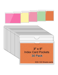 Paquete de 30 Sujetadores Adhesivos Transparentes SUMERX 3x5"