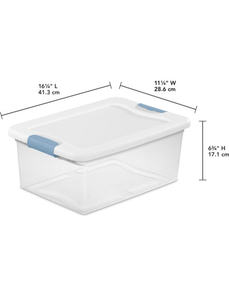 Caja de Almacenamiento Sterilite 15 Qt - Paquete de 12, Plástico Transparente