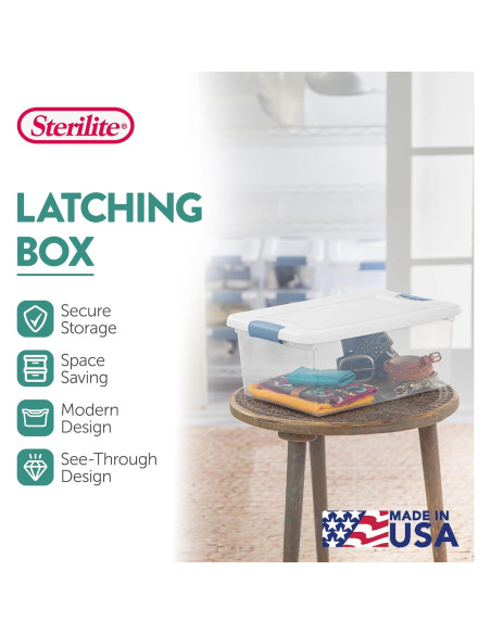 Caja de Almacenamiento Sterilite 15 Qt - Paquete de 12, Plástico Transparente