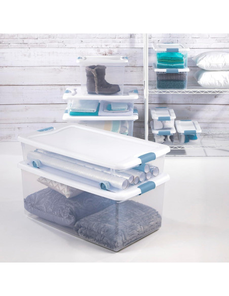 Caja de Almacenamiento Sterilite 15 Qt - Paquete de 12, Plástico Transparente