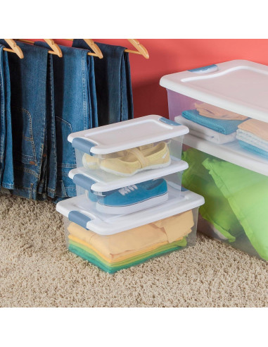 Caja de Almacenamiento Sterilite 15 Qt - Paquete de 12, Plástico Transparente