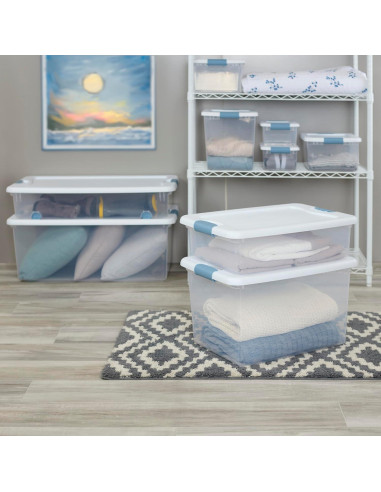 Caja de Almacenamiento Sterilite 15 Qt - Paquete de 12, Plástico Transparente