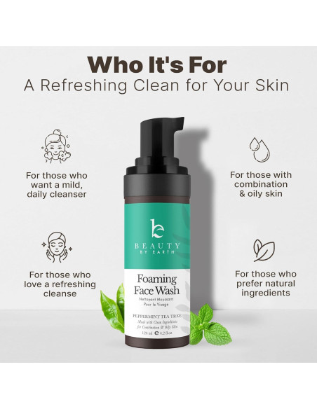 Limpiador Facial Espumoso Beauty by Earth 124 ml - Natural y Suave