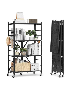 Estante Plegable VEVOR 4 Niveles 66x33x117 cm Negro