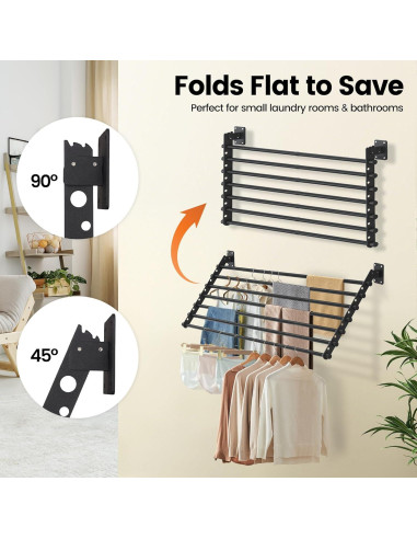 Estante Plegable para Secar Ropa Scisum 76 cm Montaje en Pared