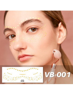 10 Pcs Tatuajes Temporales de Pecas Brillantes Doradas Namrec 2