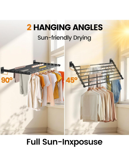 Estante Plegable para Secar Ropa Scisum 76 cm Montaje en Pared