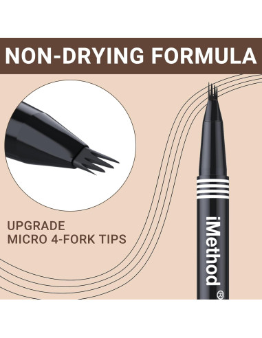 Lápiz de Cejas iMethod Marrón Claro - Microblading a Prueba de Agua