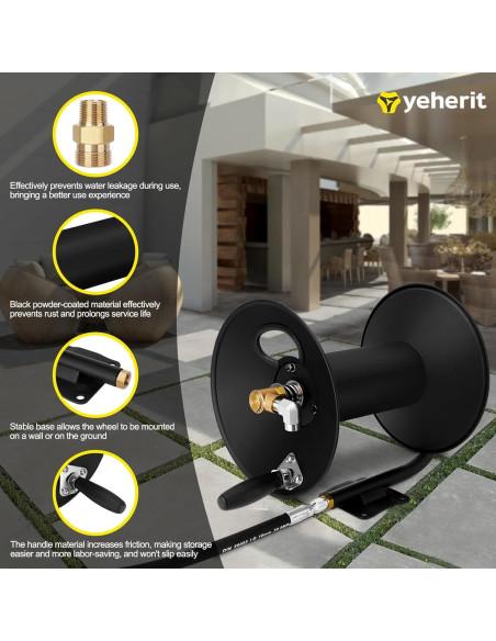 Carrete de Manguera de Alta Presión YEHERIT 30m 4000 PSI