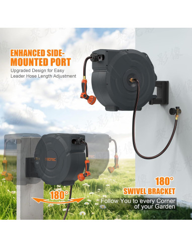 Carrete de Manguera de Jardín Retráctil NEOTEC 19 mm x 27.43 m