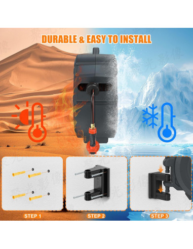 Carrete de Manguera de Jardín Retráctil NEOTEC 19 mm x 27.43 m