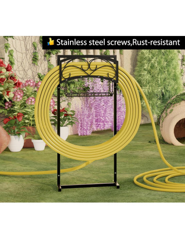 Soporte para Manguera de Jardín Fire Beauty, Acero, 54.86m