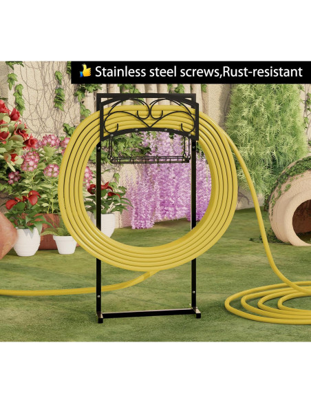Soporte para Manguera de Jardín Fire Beauty, Acero, 54.86m