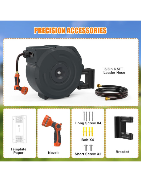 Carrete de Manguera de Jardín Retráctil NEOTEC 19 mm x 27.43 m