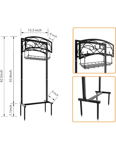 Soporte para Manguera de Jardín Fire Beauty, Acero, 54.86m