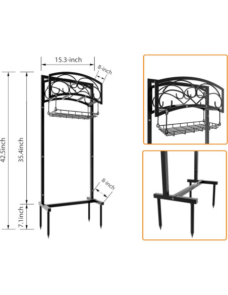 Soporte para Manguera de Jardín Fire Beauty, Acero, 54.86m