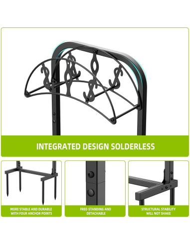 Soporte para Manguera de Jardín WiwiIron Metal 4 Picos 45.72m