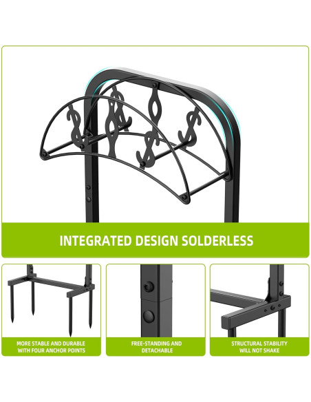 Soporte para Manguera de Jardín WiwiIron Metal 4 Picos 45.72m