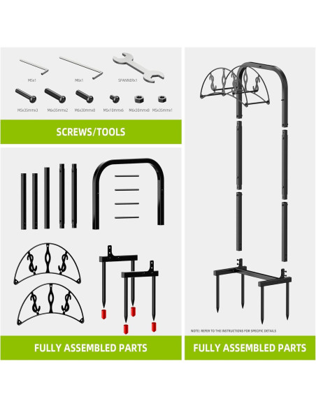 Soporte para Manguera de Jardín WiwiIron Metal 4 Picos 45.72m