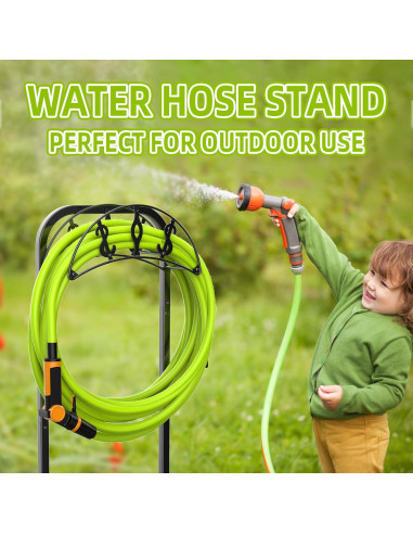 Soporte para Manguera de Jardín WiwiIron Metal 4 Picos 45.72m