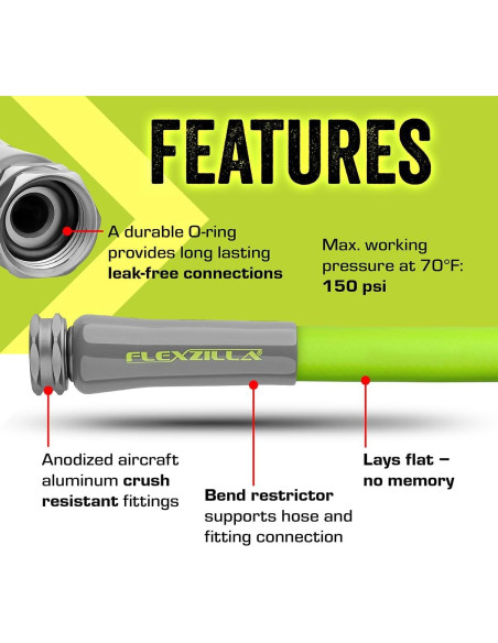 Manguera de Jardín Flexzilla 0.91m Ligera y Flexible para Todo Clima