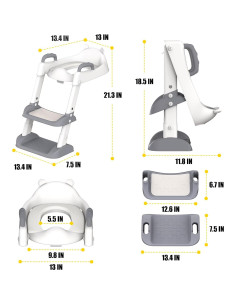 Asiento de Entrenamiento para Baño HBTower Gris Ajustable 2