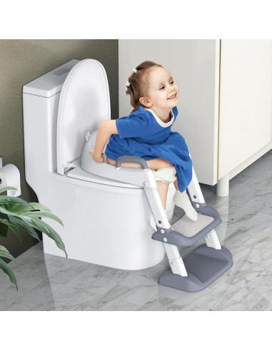 Asiento de Entrenamiento para Baño HBTower Gris Ajustable
