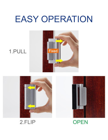 Cerradura de Seguridad Kirphealy para Puerta - 2 Paquete, Soporta 362kg