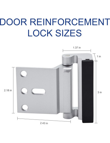 Cerradura de Seguridad Kirphealy para Puerta - 2 Paquete, Soporta 362kg
