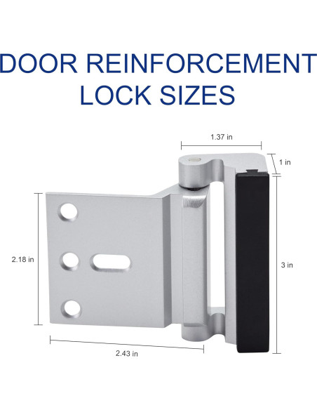 Cerradura de Seguridad Kirphealy para Puerta - 2 Paquete, Soporta 362kg