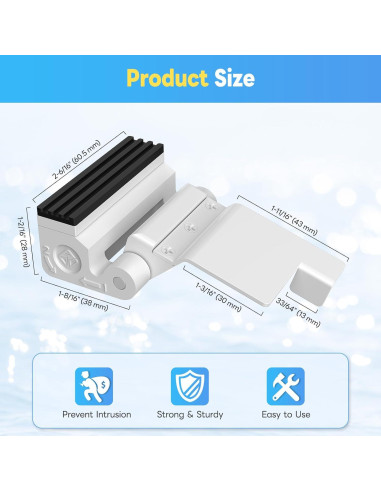 Cerradura de refuerzo portátil Mixizigoz blanca - 363 kg