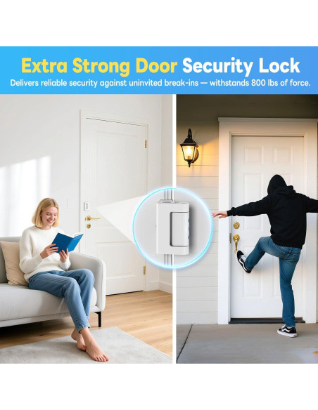 Cerradura de refuerzo portátil Mixizigoz blanca - 363 kg Cerradura de refuerzo portátil Mixizigoz blanca - 363 kg