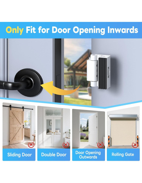 Cerradura de refuerzo portátil Mixizigoz blanca - 363 kg Cerradura de refuerzo portátil Mixizigoz blanca - 363 kg