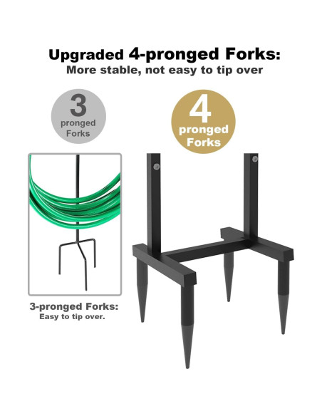 Soporte de Manguera de Jardín Artigarden 150 pies Metal Negro