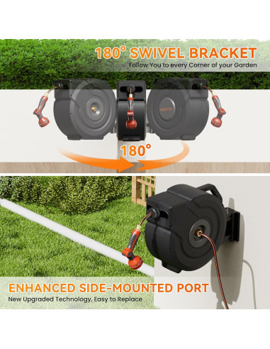 Carrete de Manguera de Jardín Retráctil NEOTEC 1/2" x 12m