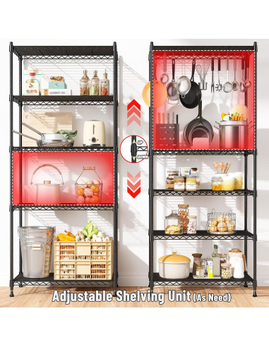 Estantería de Almacenamiento Romorgniz 5 Niveles Ajustable 151 cm