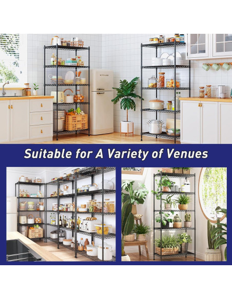 Estantería de Almacenamiento Romorgniz 5 Niveles Ajustable 151 cm