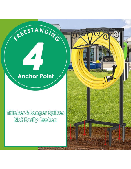 Soporte para Manguera de Jardín TomCare Metal 4 Picos 150 PIES