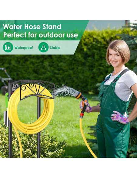 Soporte para Manguera de Jardín TomCare Metal 4 Picos 150 PIES