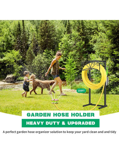 Soporte para Manguera de Jardín TomCare Metal 4 Picos 150 PIES