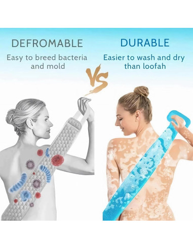 Exfoliador de Espalda de Silicona Sofine 80cm Doble Cara