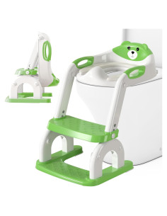 Asiento de Entrenamiento para Baño CUXFLS Verde 2 en 1 Ajustable