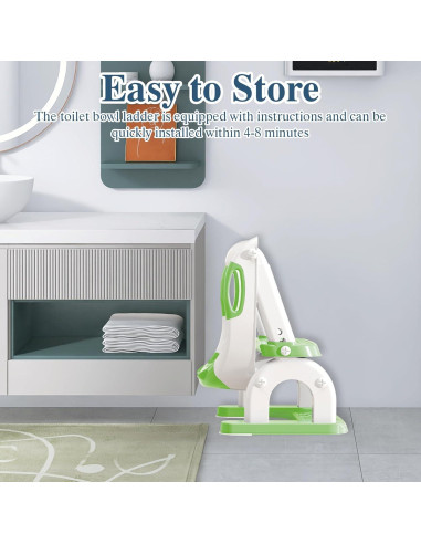 Asiento de Entrenamiento para Baño CUXFLS Verde 2 en 1 Ajustable